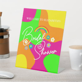 Funky Retro-Brautparty Sockelschild