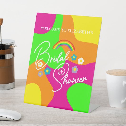 Funky Retro-Brautparty Sockelschild (In SItu)