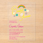 Funky Retro Bridal Shower Acryleinladungen (Vorderseite)