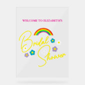 Funky Retro Bridal Shower Acrylschild (Vorderseite)