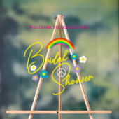 Funky Retro Bridal Shower Acrylschild (Neutral)