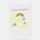 Funky Retro Bridal Shower Acrylschild (Winkel)