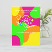 Funky Retro Bridal Shower Dankeskarte (Stehend Vorderseite)