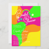 Funky Retro Bridal Shower Einladung (Vorderseite)