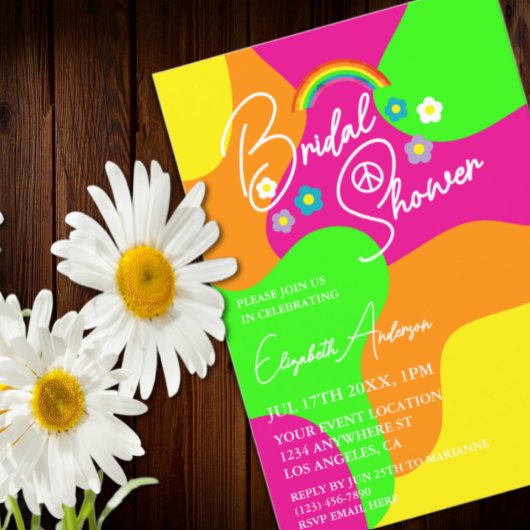 Funky Retro Bridal Shower Einladung