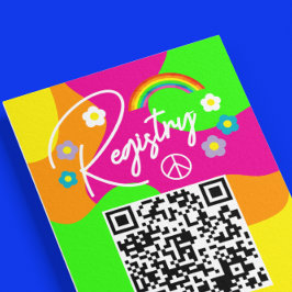 Funky Retro Bridal Shower Registry Begleitkarte