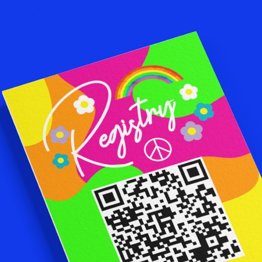 Funky Retro Bridal Shower Registry Begleitkarte