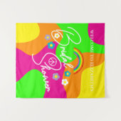 Funky Retro Bridal Shower Wandteppich (Vorderseite (Horizontal))