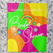 Funky Retro Bridal Shower Wandteppich