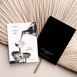 Funky Retro Champagne Tower Y2K Wedding Einladung