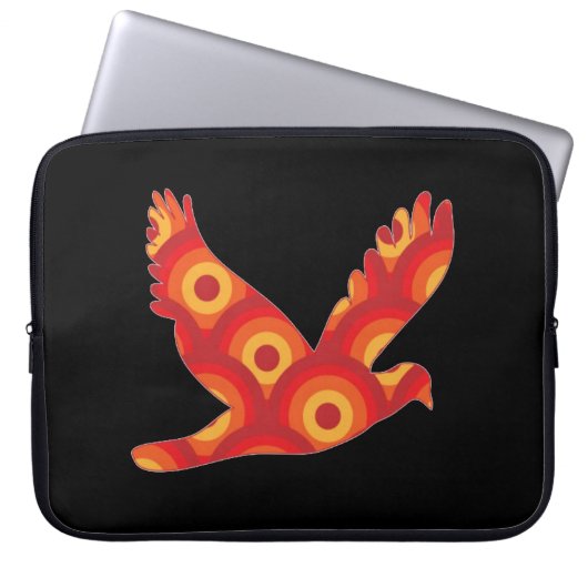 Funky Retro Circles Eagle Laptop Sleeve (Vorderseite)
