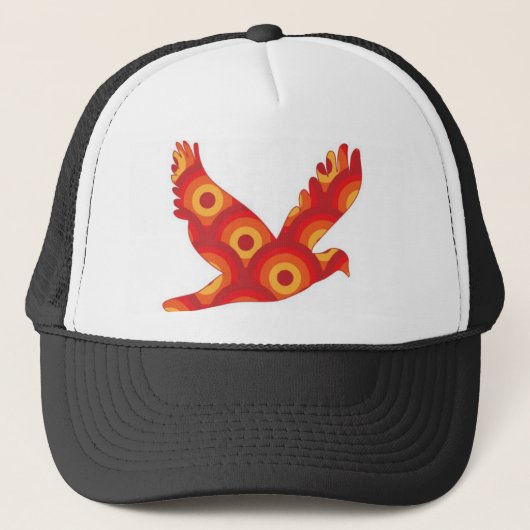 Funky Retro Circles Eagle Truckerkappe (Vorderseite)