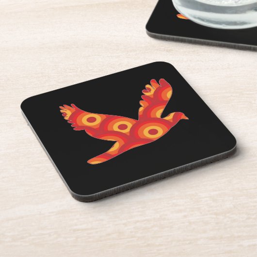 Funky Retro Circles Eagle Untersetzer (Linke Seite)