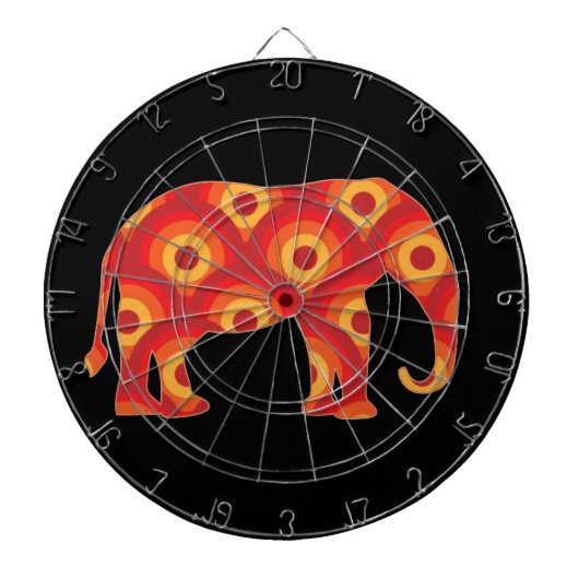 Funky Retro Circles Elephant Dartscheibe (vorne)