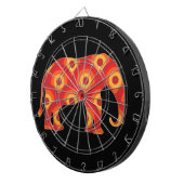 Funky Retro Circles Elephant Dartscheibe (Vorderseite rechts)