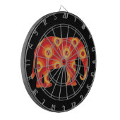 Funky Retro Circles Elephant Dartscheibe (Vorderseite Links)