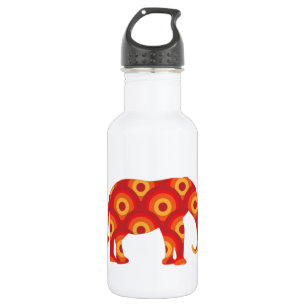 Funky Retro Circles Elephant Edelstahlflasche