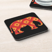 Funky Retro Circles Elephant Getränkeuntersetzer (Linke Seite)
