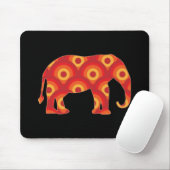 Funky Retro Circles Elephant Mousepad (Mit Mouse)