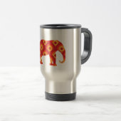 Funky Retro Circles Elephant Reisebecher (VorderseiteRechts)
