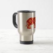 Funky Retro Circles Elephant Reisebecher (Vorderseite Links)