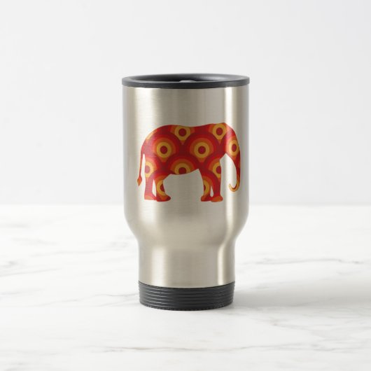 Funky Retro Circles Elephant Reisebecher (Mittel)