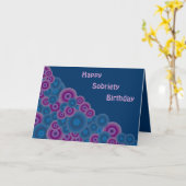 Funky Retro Circles Sobriety Geburtstagskarte Karte (Gelbe Blume)