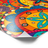 Funky Retro Colorful Mandala Pattern Fotodruck (Ecke)