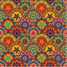 Funky Retro Colorful Mandala Pattern Fotoskulptur Ornament