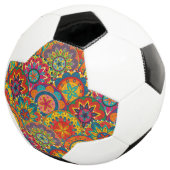 Funky Retro Colorful Mandala Pattern Fußball (Dreiviertel)