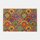 Funky Retro Colorful Mandala Pattern Fußmatte (Vorderseite)