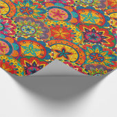 Funky Retro Colorful Mandala Pattern Geschenkpapier (Ecke)