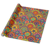 Funky Retro Colorful Mandala Pattern Geschenkpapier (Ungerollt)