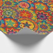 Funky Retro Colorful Mandala Pattern Geschenkpapier (Ecke)