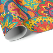 Funky Retro Colorful Mandala Pattern Geschenkpapier (Rolleneckpunkt)