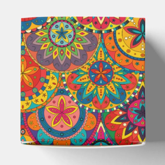 Funky Retro Colorful Mandala Pattern Geschenkschachtel (Oben)