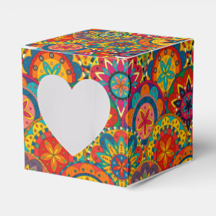 Funky Retro Colorful Mandala Pattern Geschenkschachtel