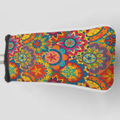 Funky Retro Colorful Mandala Pattern Golf Headcover (Vorderseite)