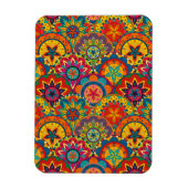Funky Retro Colorful Mandala Pattern Magnet (Vertikal)