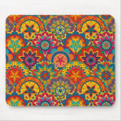 Funky Retro Colorful Mandala Pattern Mousepad (Vorne)
