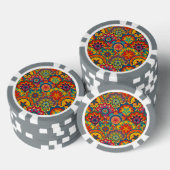 Funky Retro Colorful Mandala Pattern Pokerchips (Stapel)