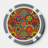 Funky Retro Colorful Mandala Pattern Pokerchips (Rückseite)