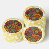 Funky Retro Colorful Mandala Pattern Pokerchips (Stapel)