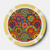 Funky Retro Colorful Mandala Pattern Pokerchips (Rückseite)