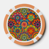 Funky Retro Colorful Mandala Pattern Pokerchips (Rückseite)