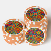 Funky Retro Colorful Mandala Pattern Pokerchips (Stapel)