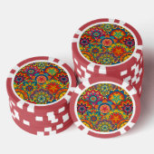 Funky Retro Colorful Mandala Pattern Pokerchips (Stapel)