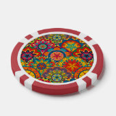 Funky Retro Colorful Mandala Pattern Pokerchips (Einzeln)