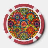 Funky Retro Colorful Mandala Pattern Pokerchips (Rückseite)