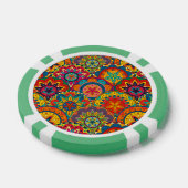 Funky Retro Colorful Mandala Pattern Pokerchips (Einzeln)